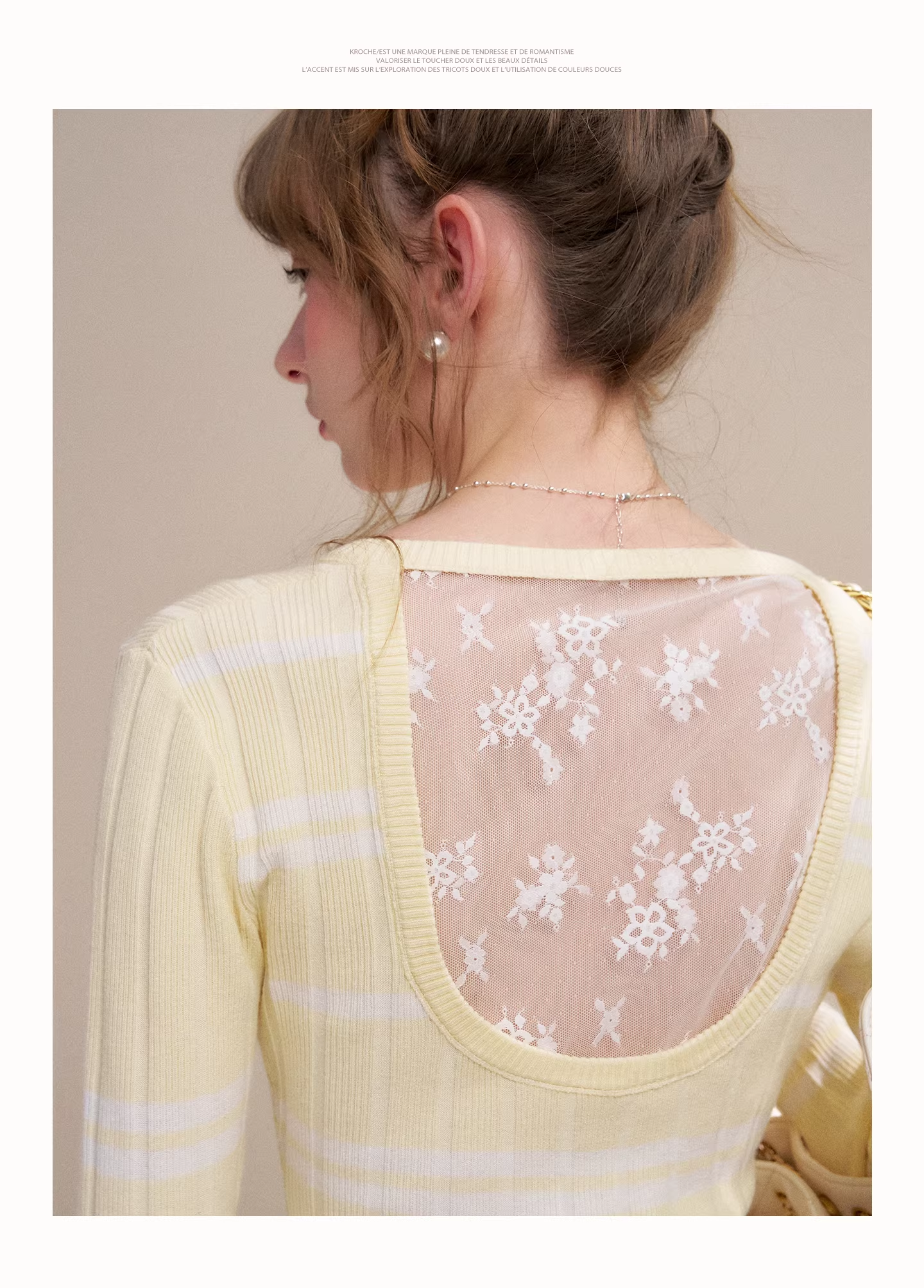 Kroche KP8076 Hollow lace patchwork top