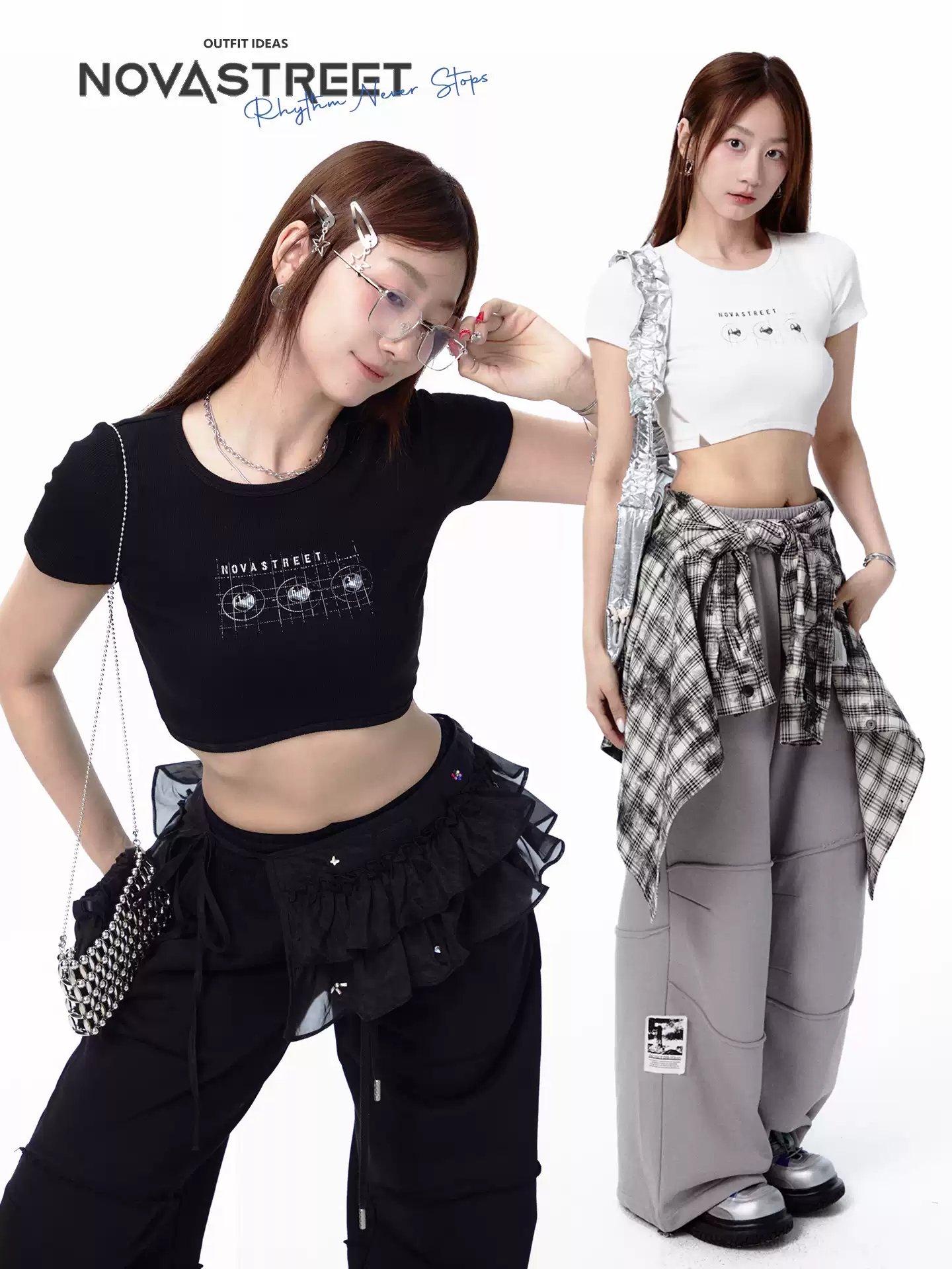 Nova Street Slim Fit Crop Tee (2color)