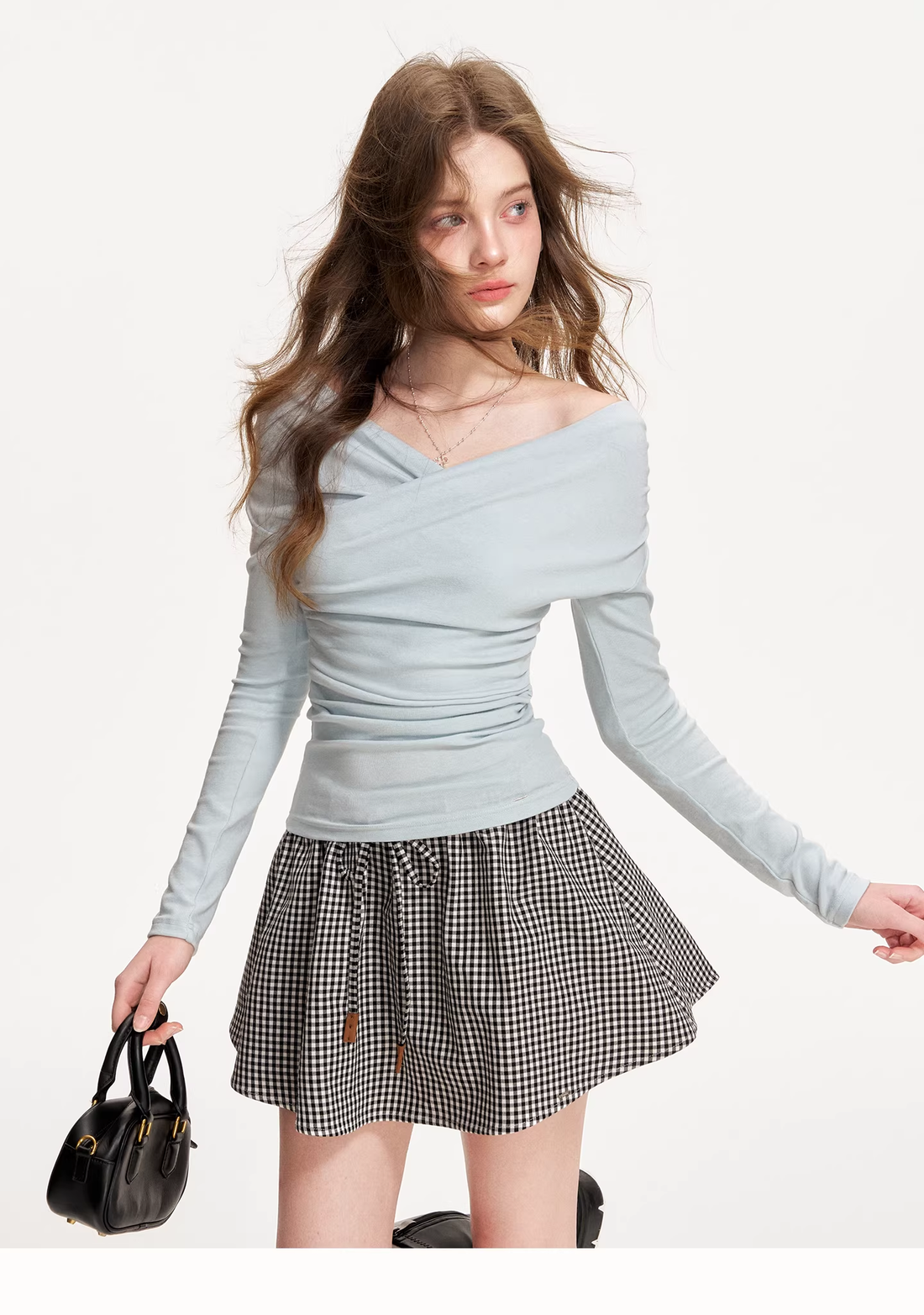 Kroche KE8047 Cross neck off shoulder top