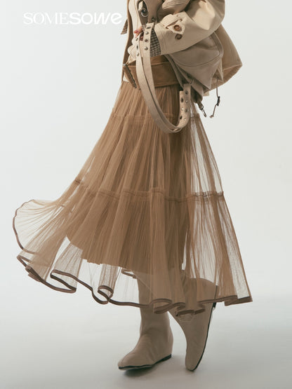 SOMESOWE S2509012 Double sided pleated yarn skirt