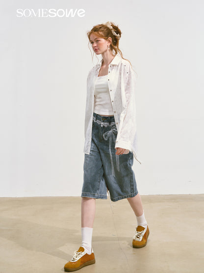 SOMESOWE S2508119 Lace bow vest