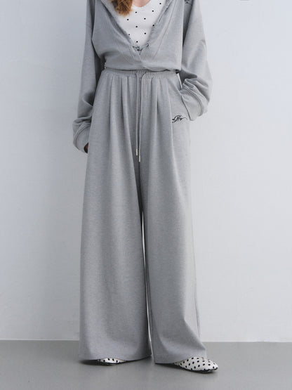 AsGony ASG25656&amp;ASG25657 Polka dot vest hooded drawstring hoodie set