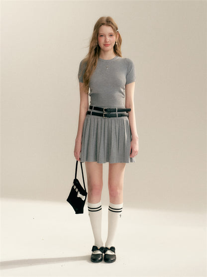 16DEWS 16D246076 Preppy style knitted suit