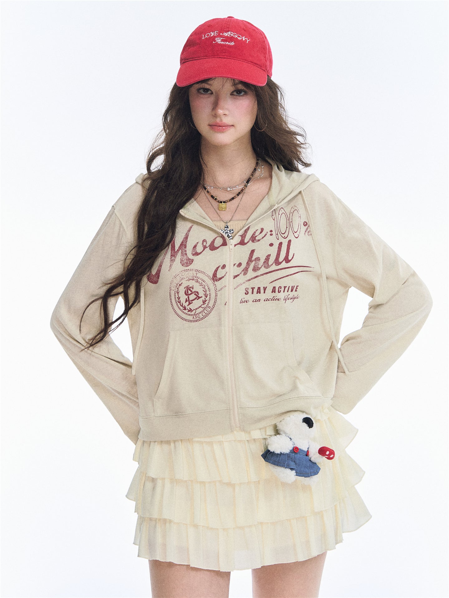 Asgony ASG26547 Layered A-Line Tiered Skirt