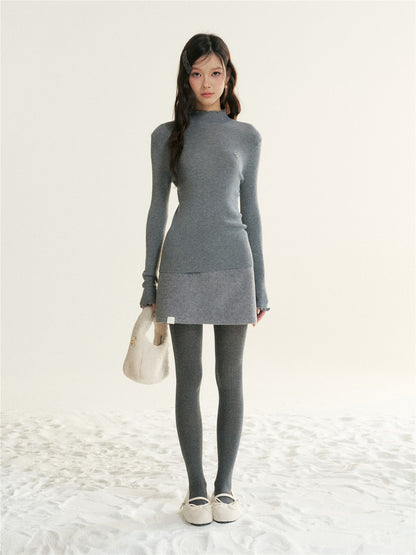 16DEWS 16D25518 High neck long sleeved knitted base shirt