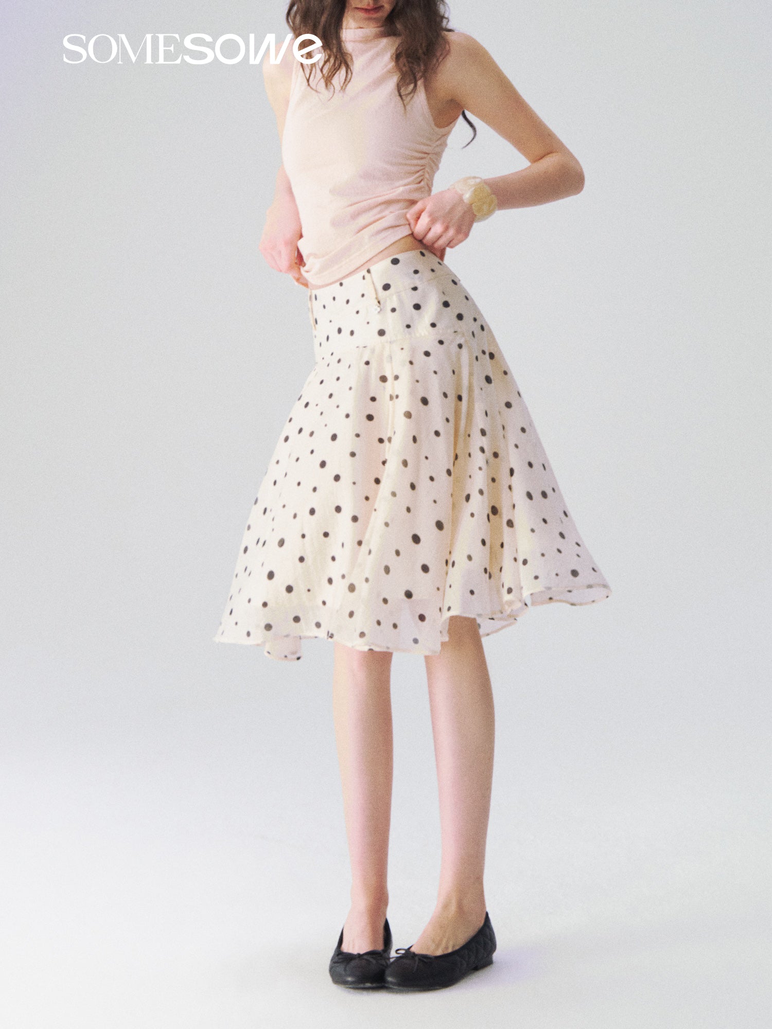 SOMESOWE S2609086 Cruella tencel polka dot skirt