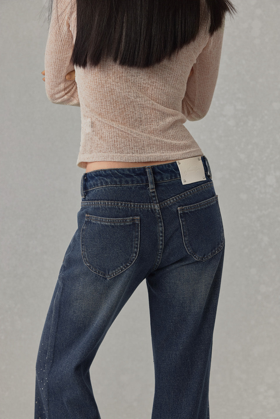 NONCESTNON N259 Rhinestone jeans