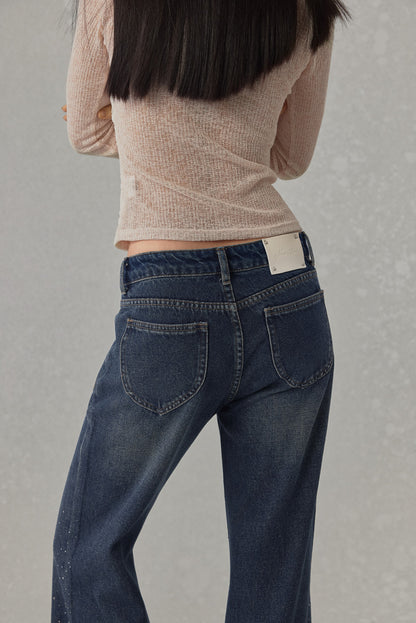 NONCESTNON N259 Rhinestone jeans