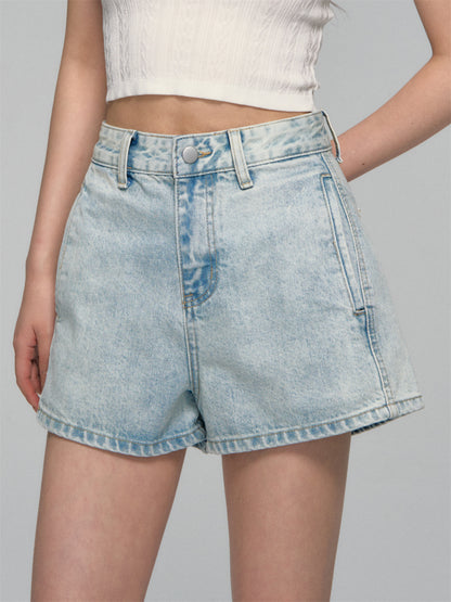 AsGony ASG25123 High waisted minimalist A-line shorts