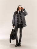 AsGony ASG24527 Tweed Grey Coat