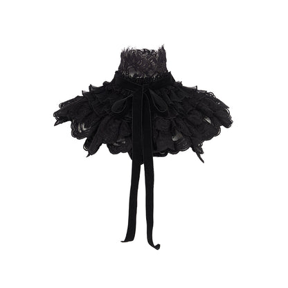 SHEERLUCK SLTZ25408 Vintage stand collar lace suit jacket + skirt set
