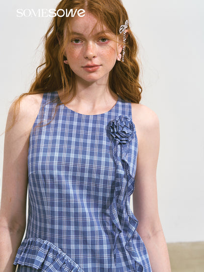 SOMESOWE S2508113 Irregular ruffled vest dress