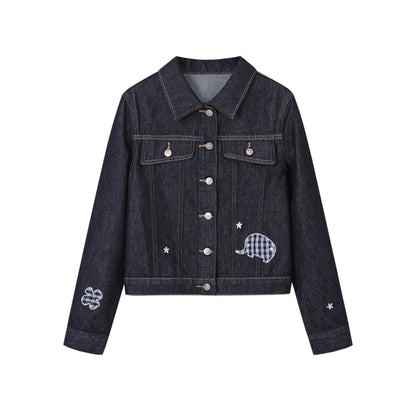 SOMESOWE S2508198&amp;S2508199 Childlike embroidered original color denim jacket + jeans