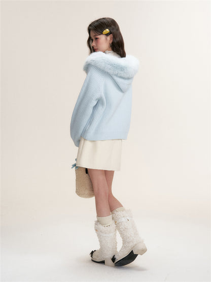 16DEWS 16D25460 Wool blend woolen A-line skirt