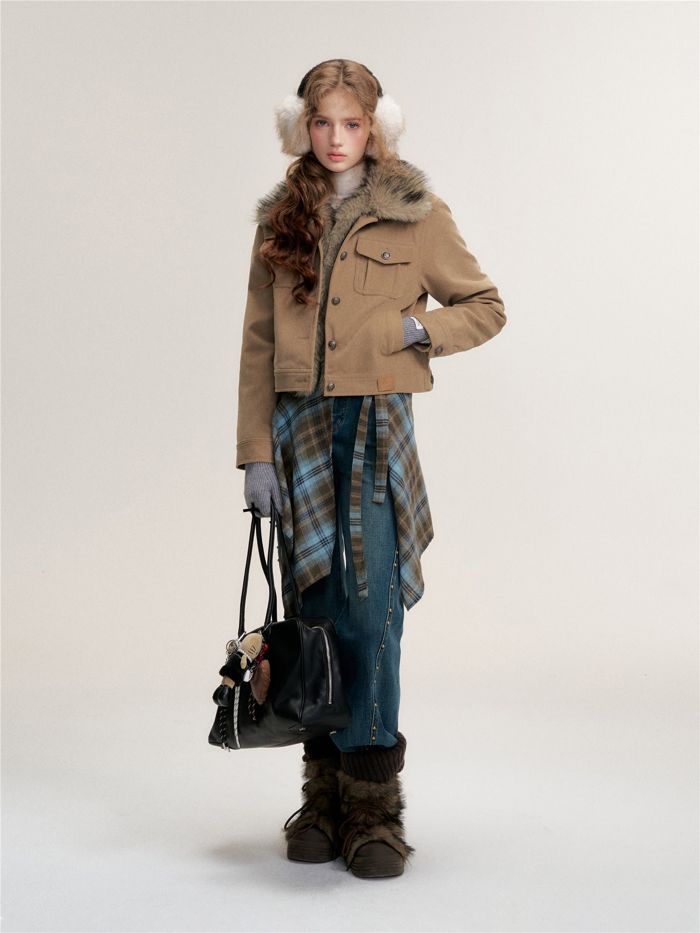 16DEWS 16D25446&amp;16D25448 Slim fit short jacket + jeans set