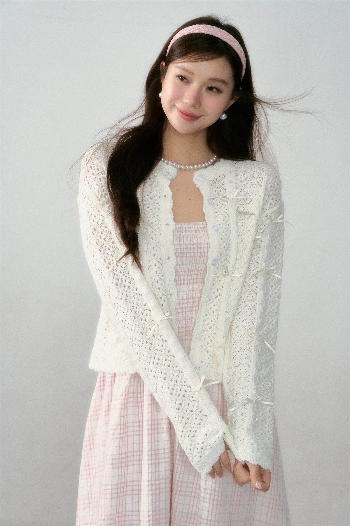 ASGONY White Cream Cardigan