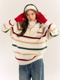 AsGony ASG24569 Color Stripe Sweater