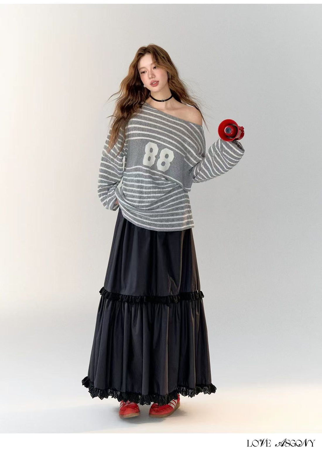 AsGony ASG24724 Striped knitted top