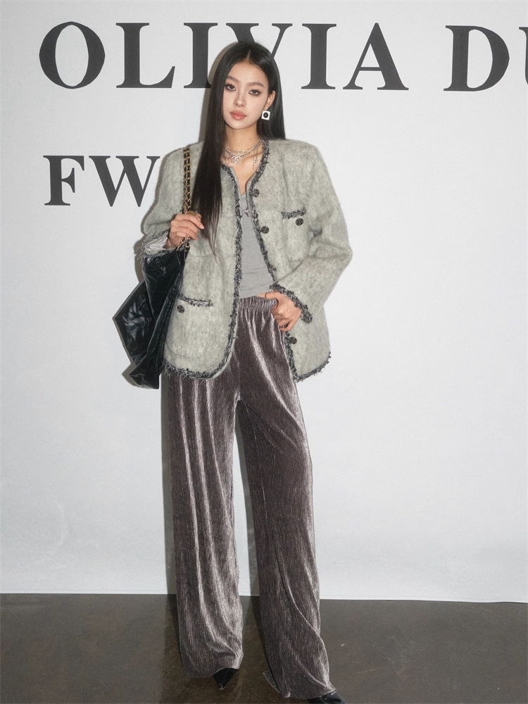 OLIVIA DUO DWT23155 Heiress Gray Woven Coat