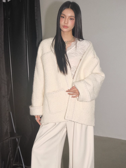 OLIVIA DUO DAWT24715 Cozy Cream Cardigan