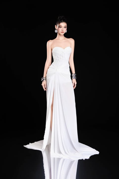 Bandage Dress Strapless high slit maxi dress