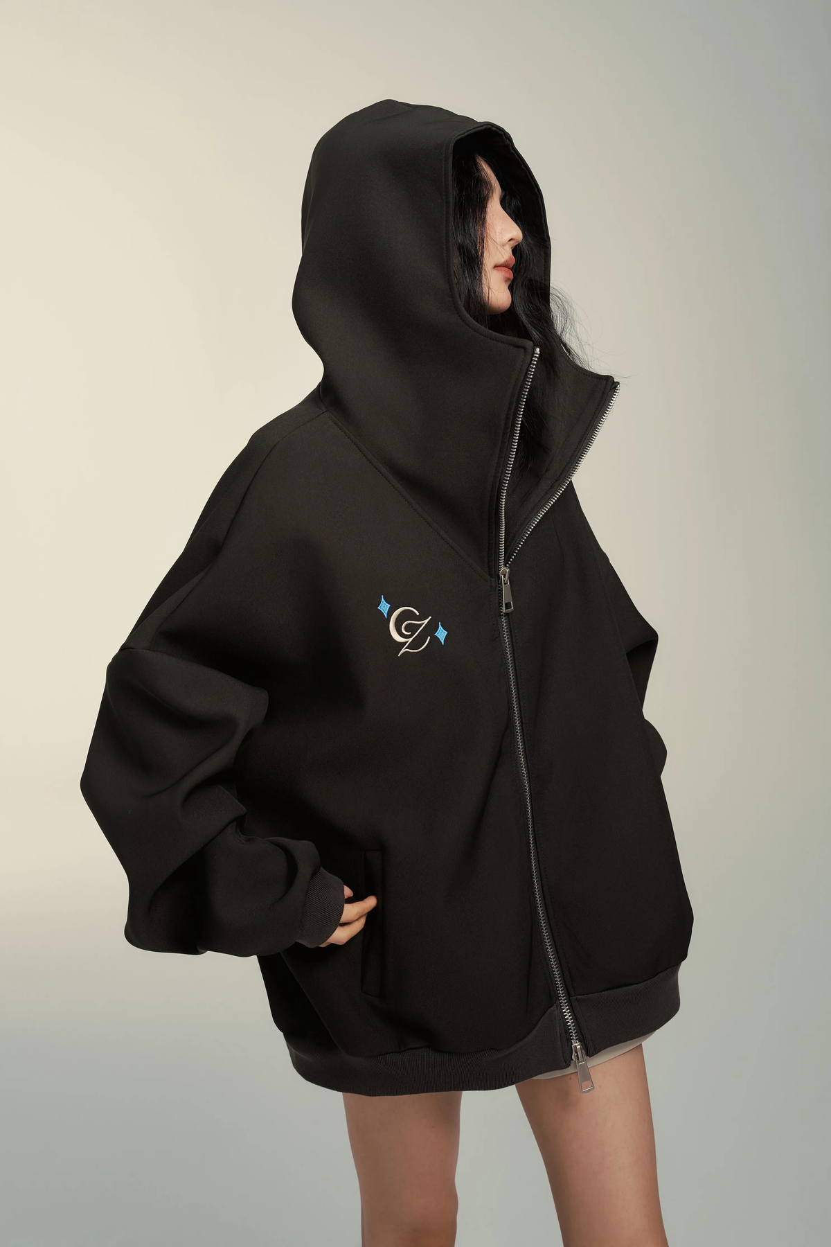 Chill Zoey Brown Zip-Up Hoodie Jacket