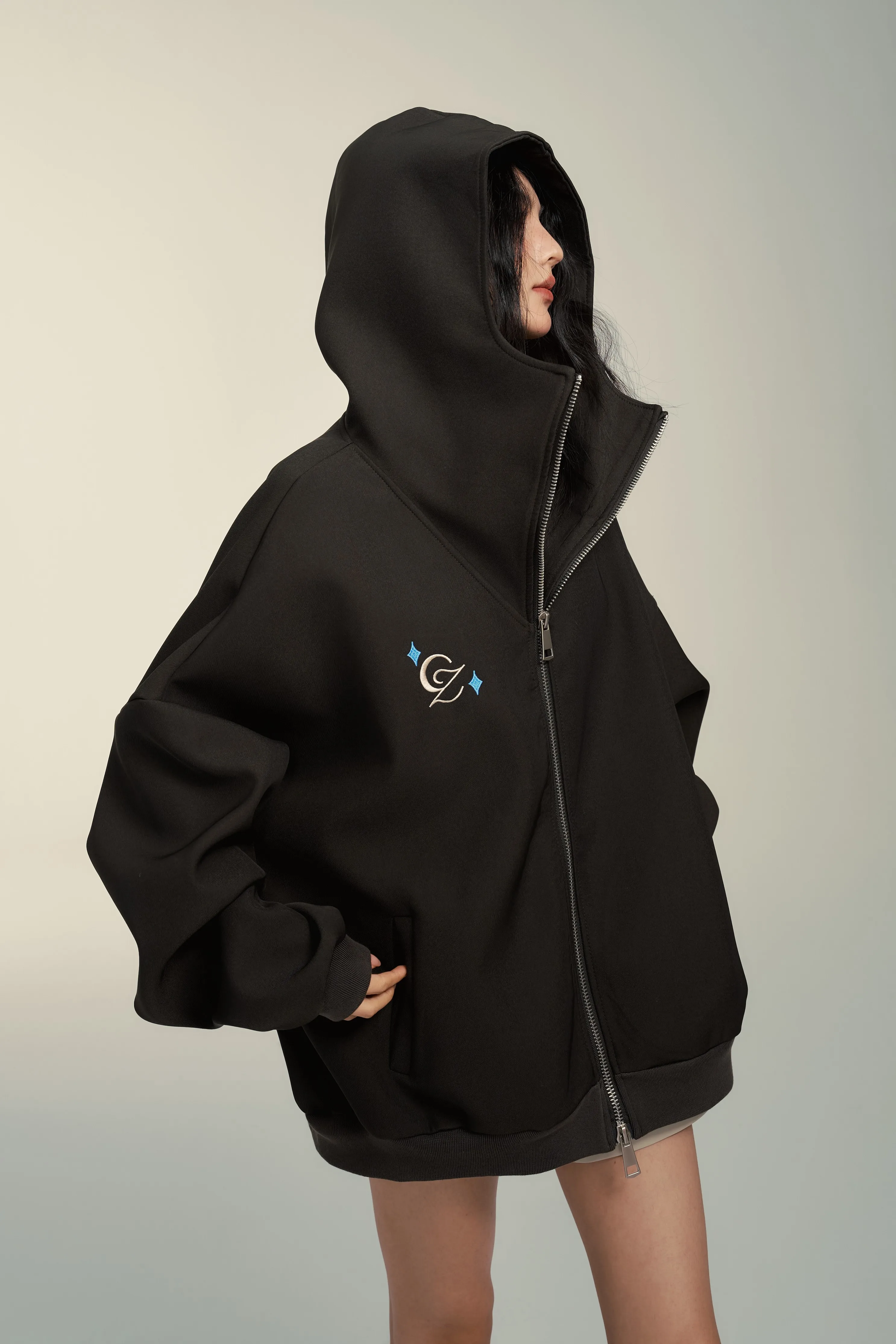 Chill Zoey Brown Zip-Up Hoodie Jacket