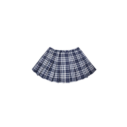 AsGony ASG24602 High-waisted plaid pleated skirt