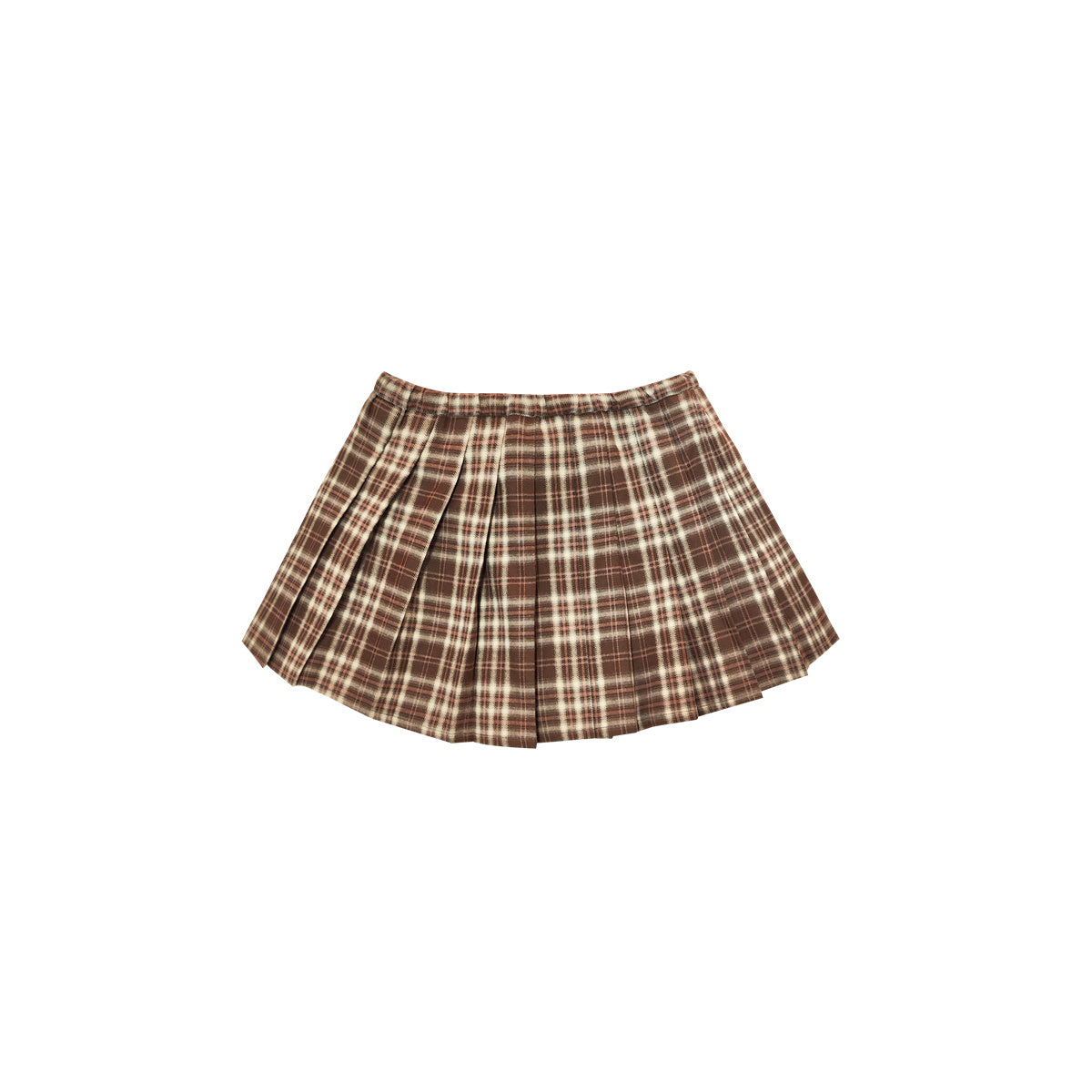 AsGony ASG24602 High-waisted plaid pleated skirt