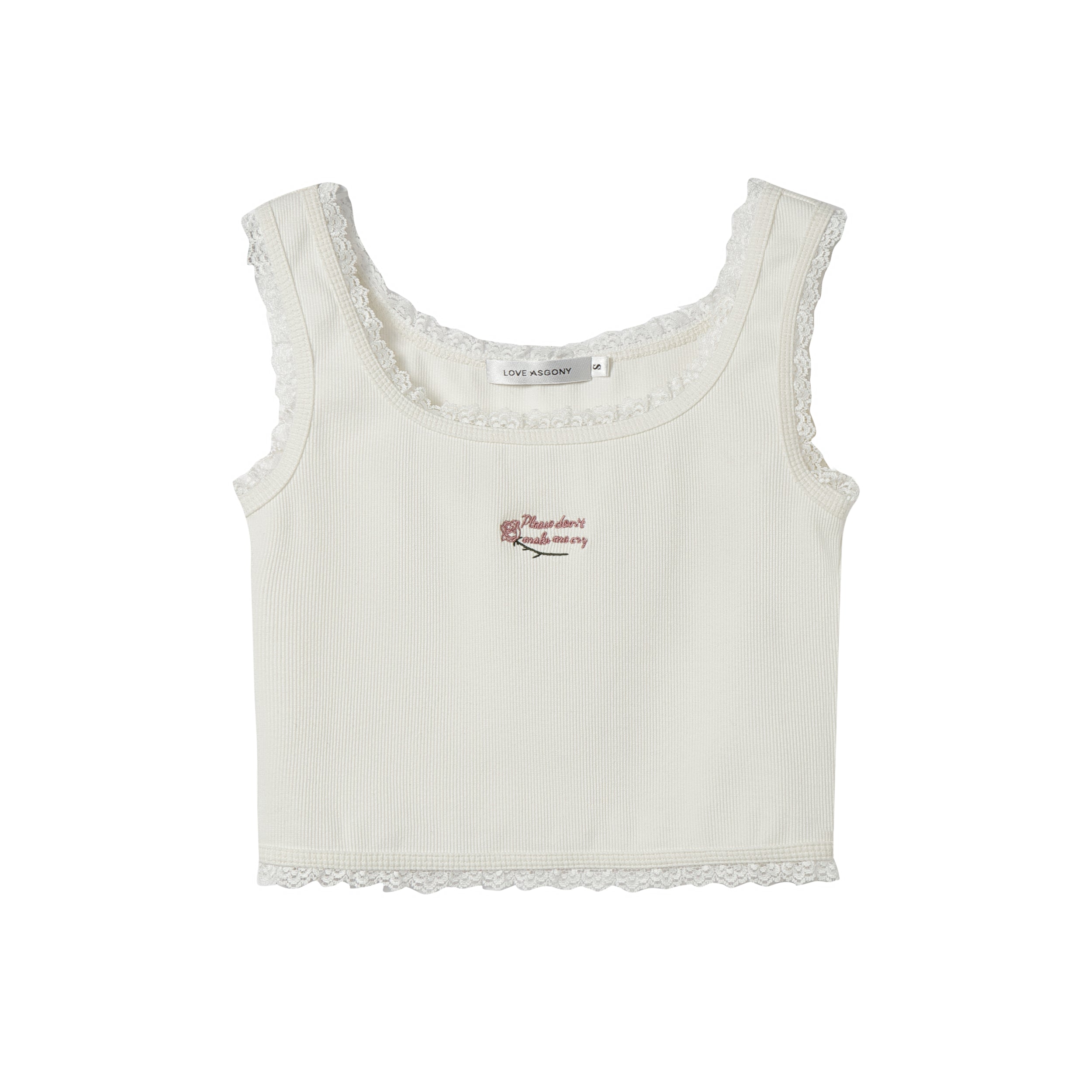 AsGony ASG25089 Lace rose embroidered knitted vest