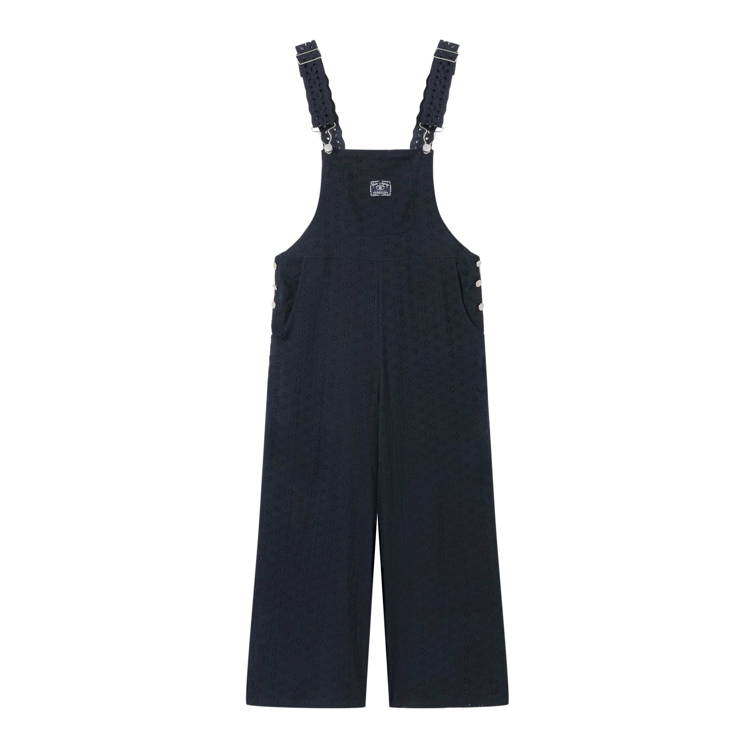 AsGony ASG25142 Flower hollow cotton loose overalls (2color)