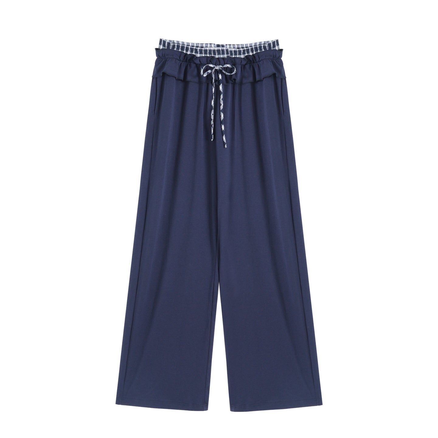 AsGony ASG25207&amp;ASG25208 Grid tied slim fit top+sports pants (2color)