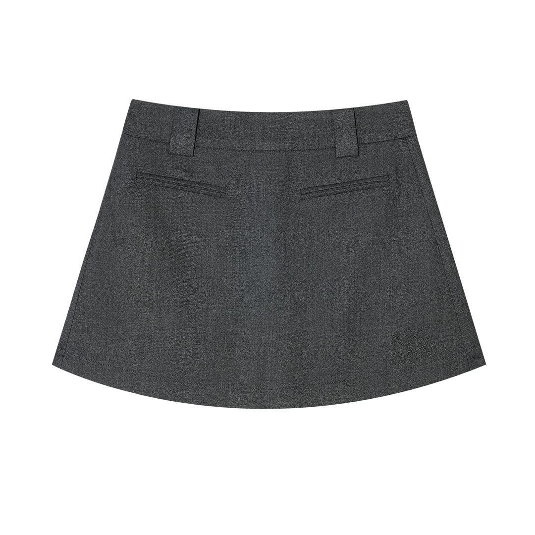 AsGony ASG25320 Embroidered pocket skirt