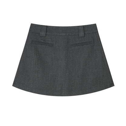 AsGony ASG25320 Embroidered pocket skirt