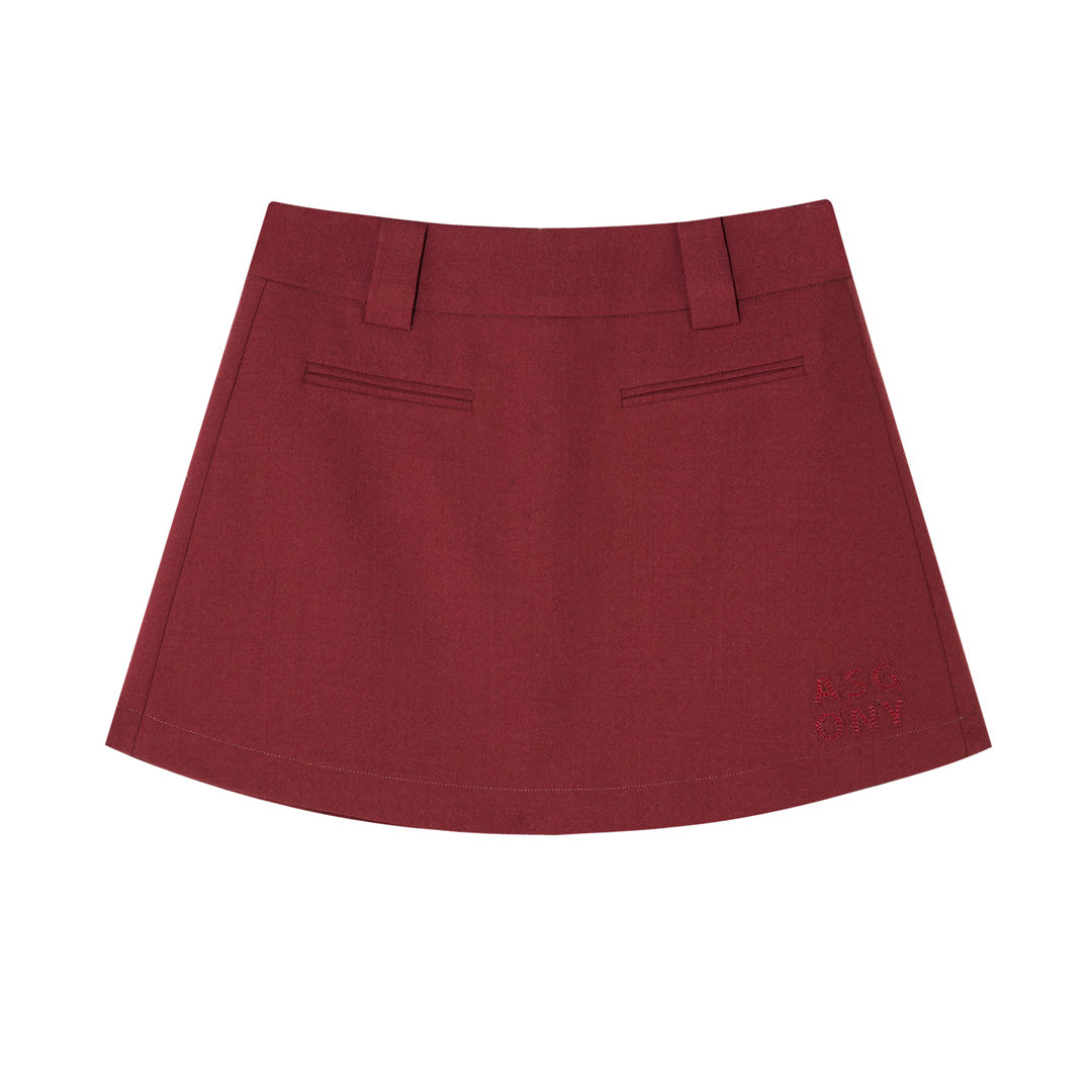AsGony ASG25320 Embroidered pocket skirt