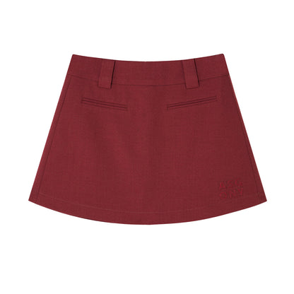 AsGony ASG25320 Embroidered pocket skirt