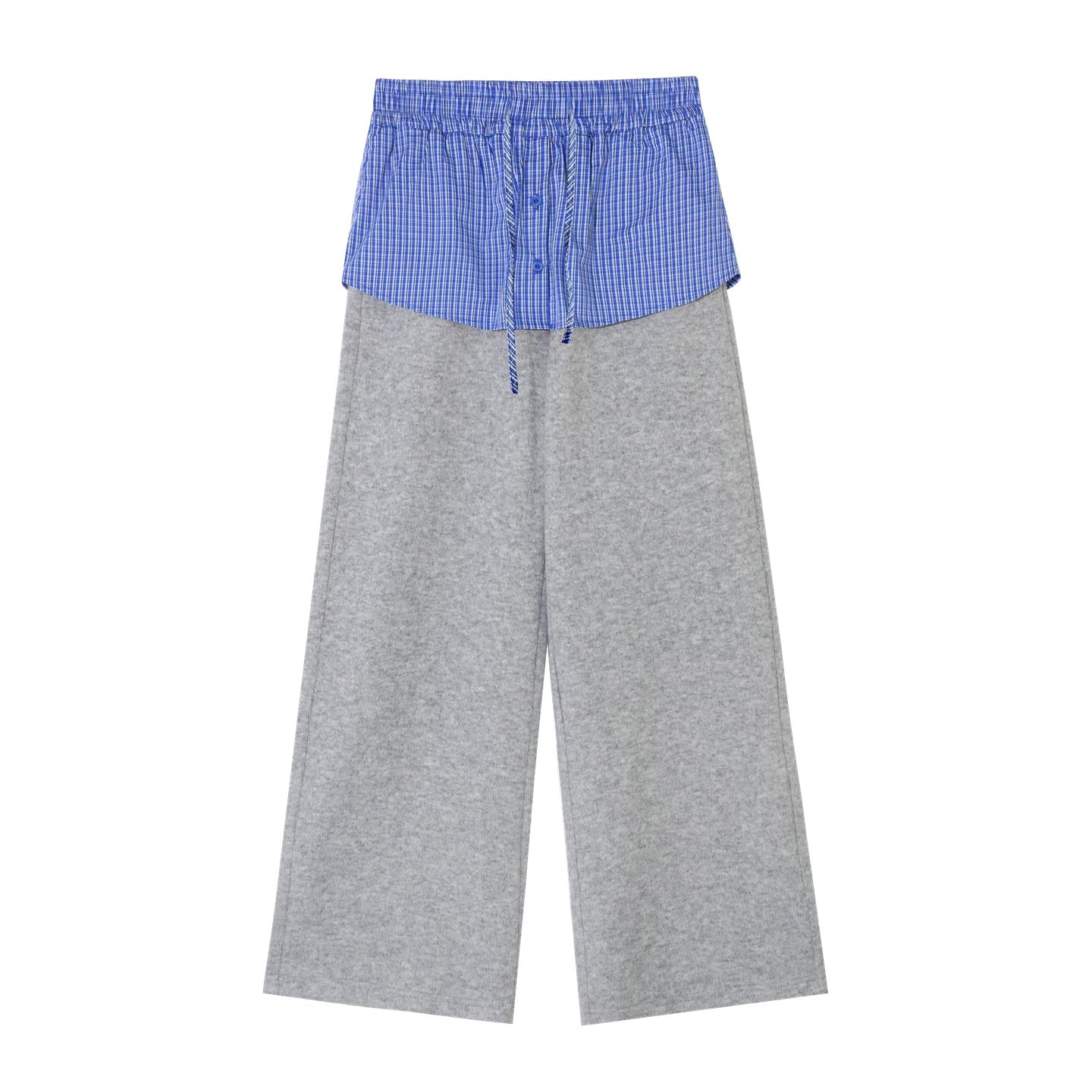 AsGony ASG25384&amp;ASG25385&amp;ASG25386 Plaid fake two-piece casual sports set