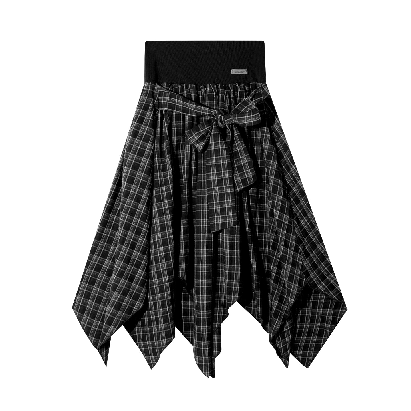 AsGony ASG25397 Irregular hem plaid skirt
