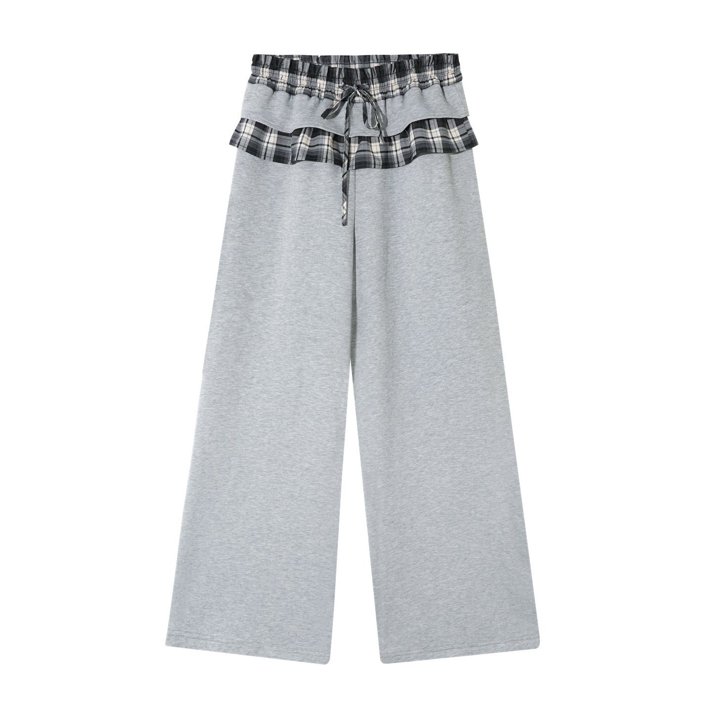 AsGony ASG25403&amp;ASG25404 Plaid patch embroidered hoodie + pants