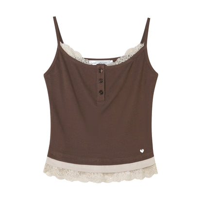 AsGony ASG25414 Lace fake three piece contrasting camisole
