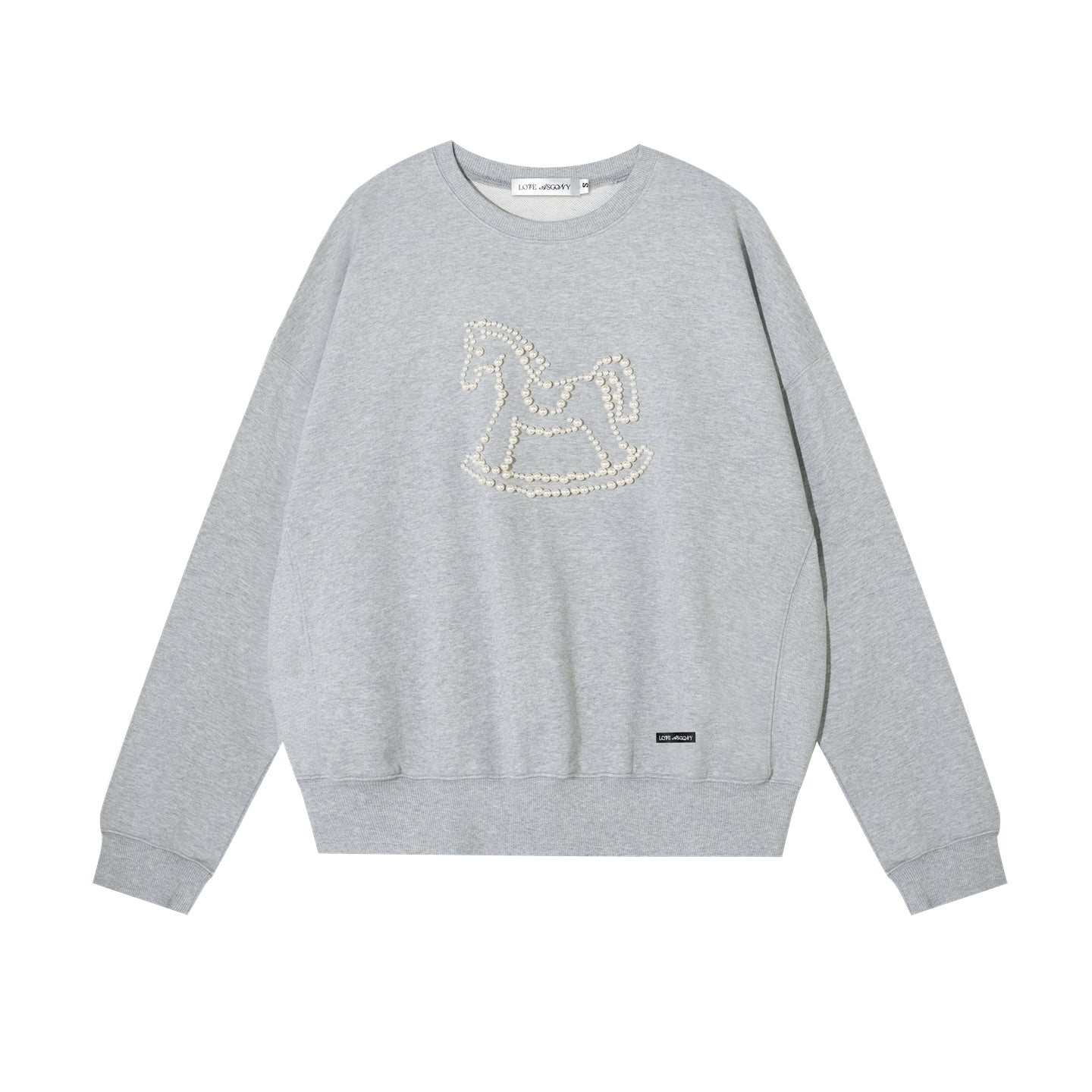 AsGony ASG25438 Knitted nail animal pattern round neck hoodie