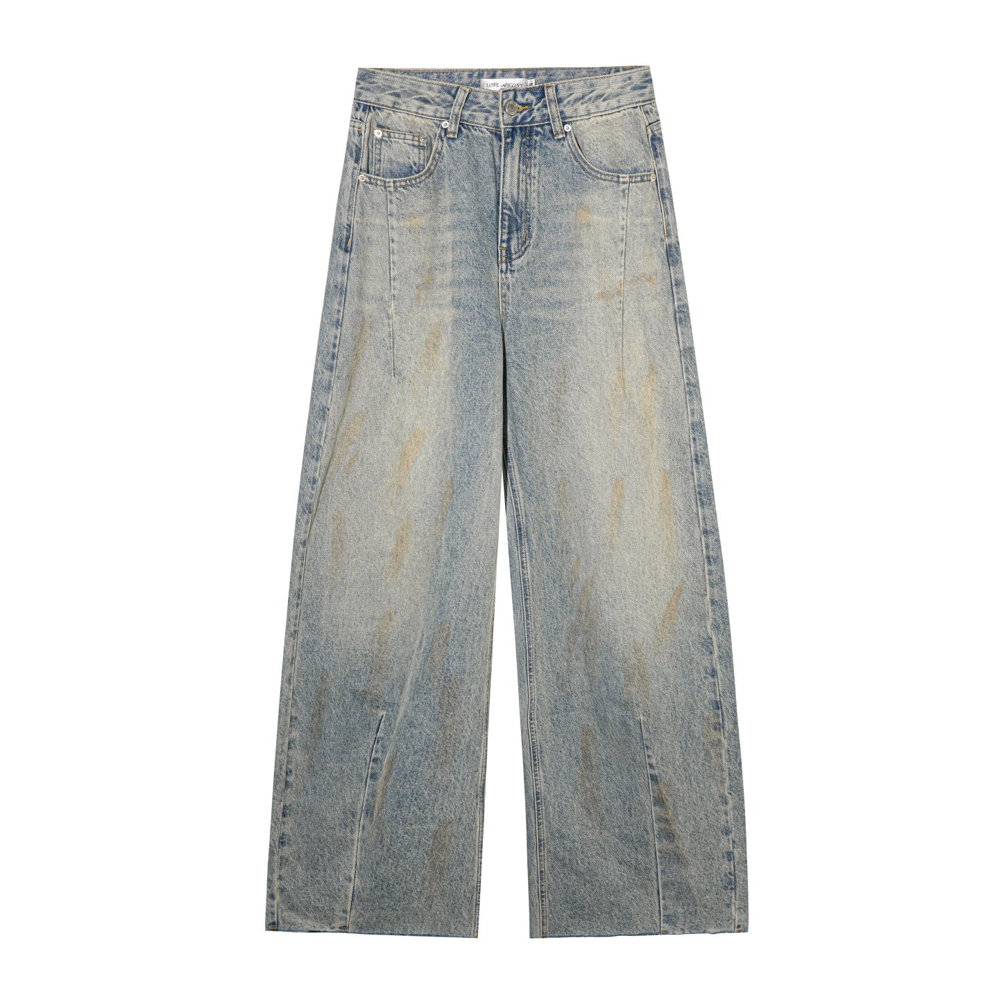 AsGony ASG25462 Pattern curved knife jeans