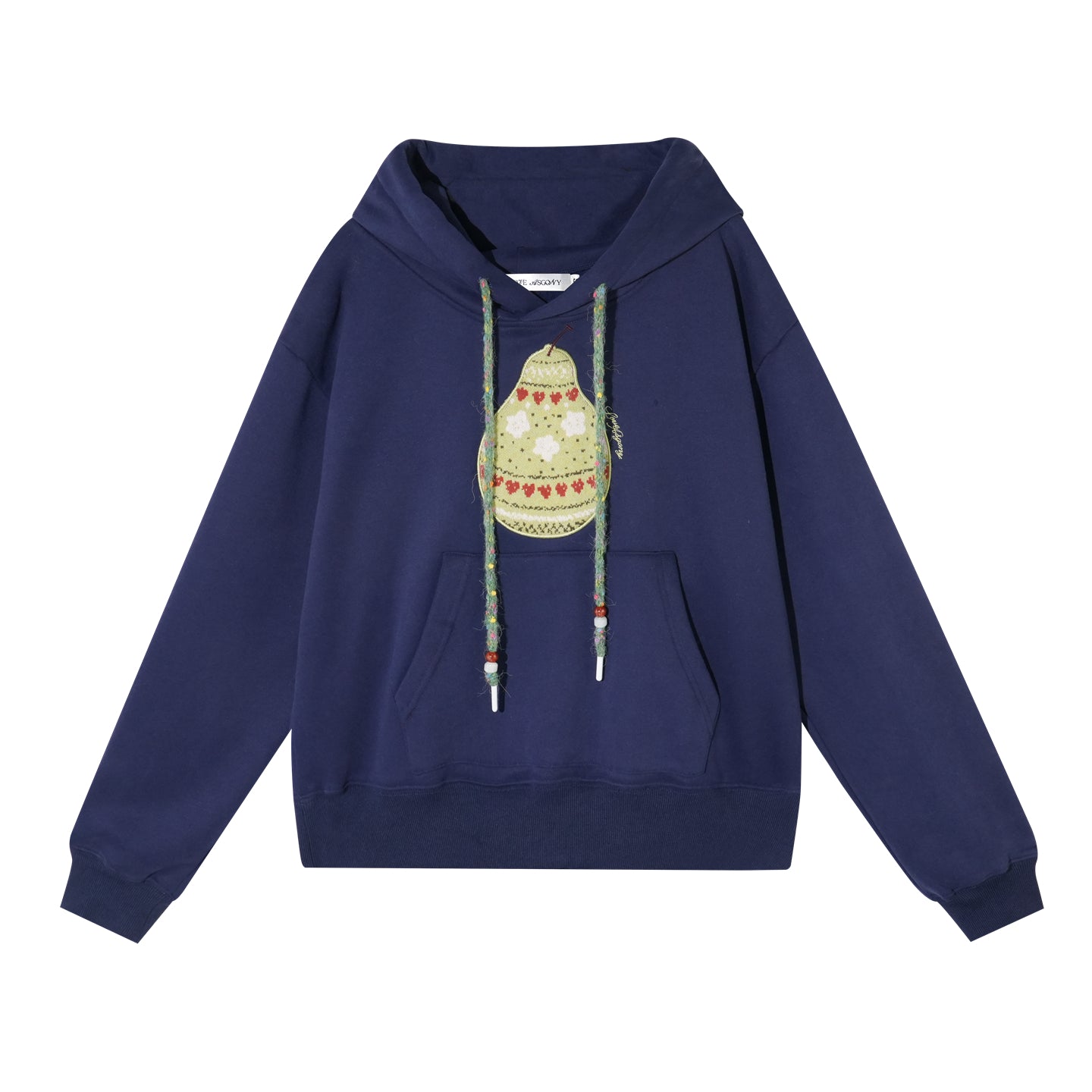 AsGony ASG25474 Woolen Fel Island Knitted Pear Hoodie