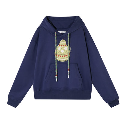 AsGony ASG25474 Woolen Fel Island Knitted Pear Hoodie