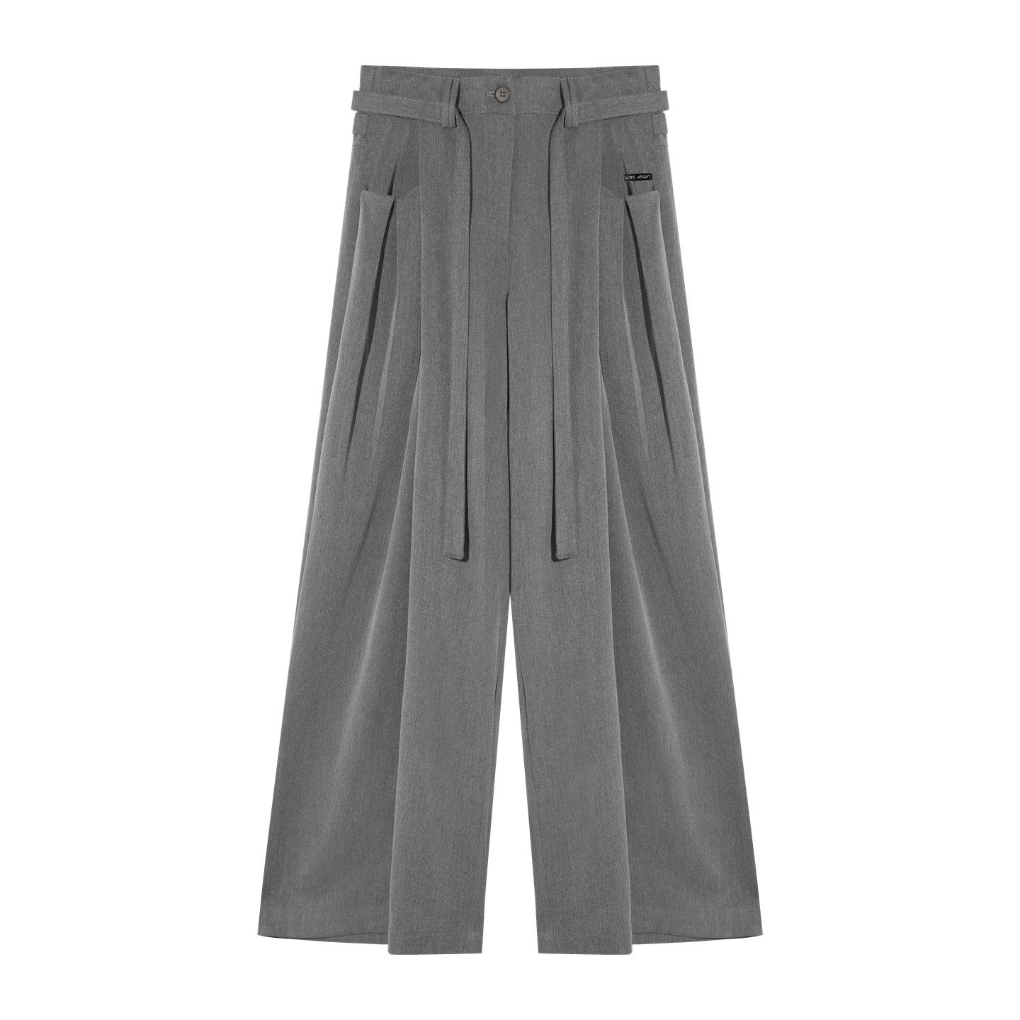 AsGony ASG25486 Pleated decorative strap wide leg pants