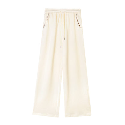 AsGony ASG25488&amp;ASG25489 Embroidered bead hooded jacket + pants