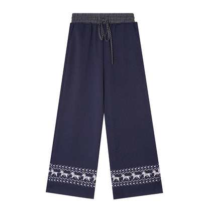 AsGony ASG25498&amp;ASG25499 Fel Island printed hooded jacket + pants set