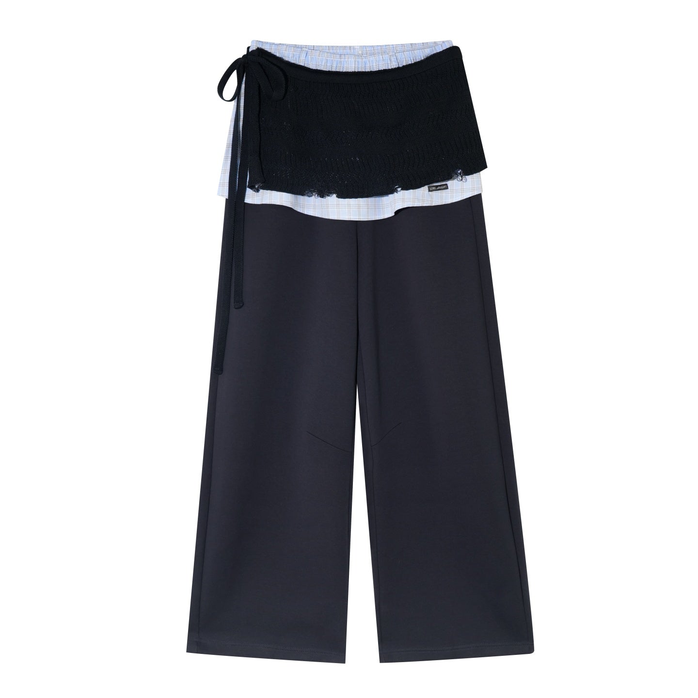 AsGony ASG25509&amp;ASG25510 Cuff plaid patchwork round neck pullover hoodie + pants set