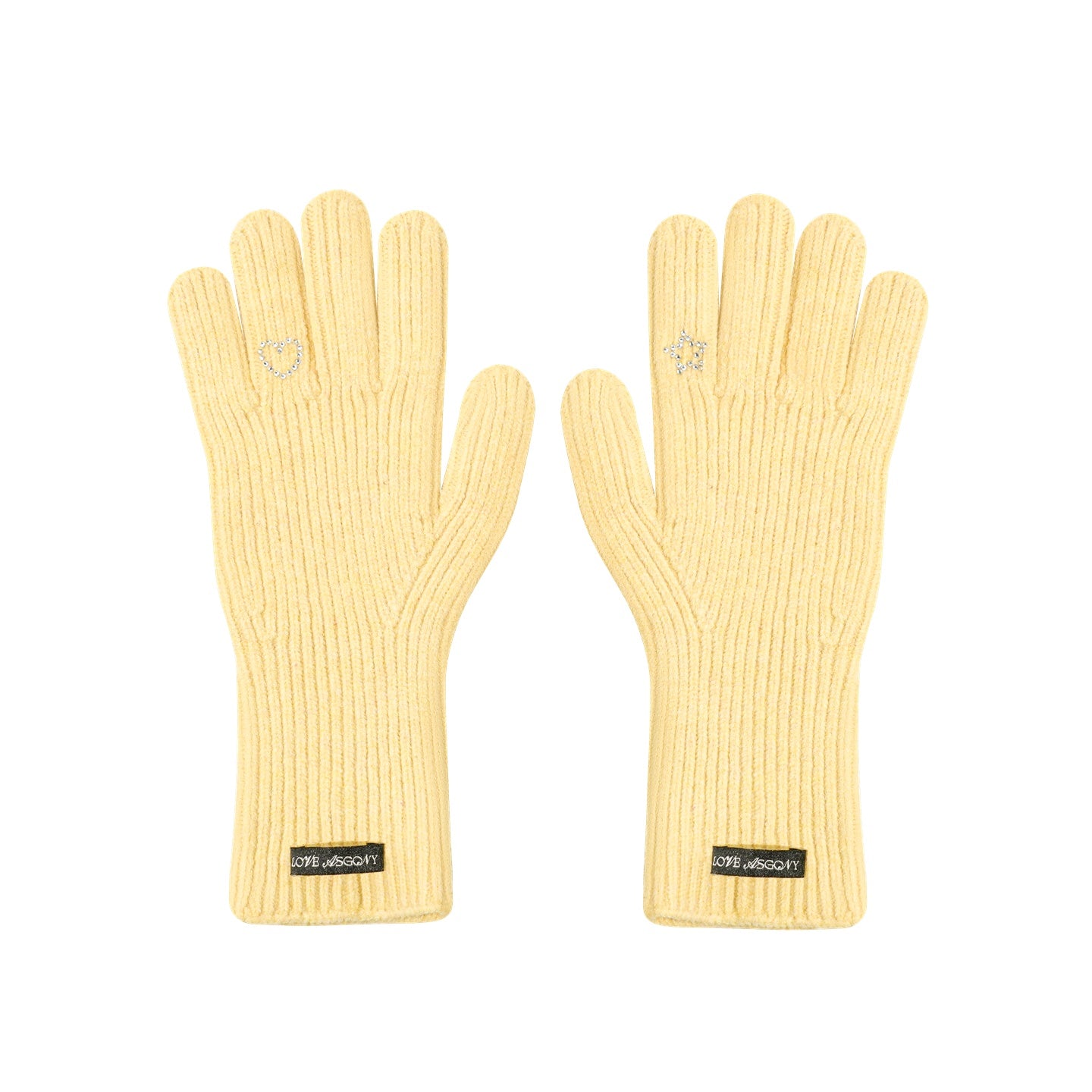 AsGony ASG25515 Simple solid color five finger knitted gloves