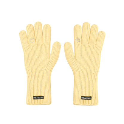 AsGony ASG25515 Simple solid color five finger knitted gloves